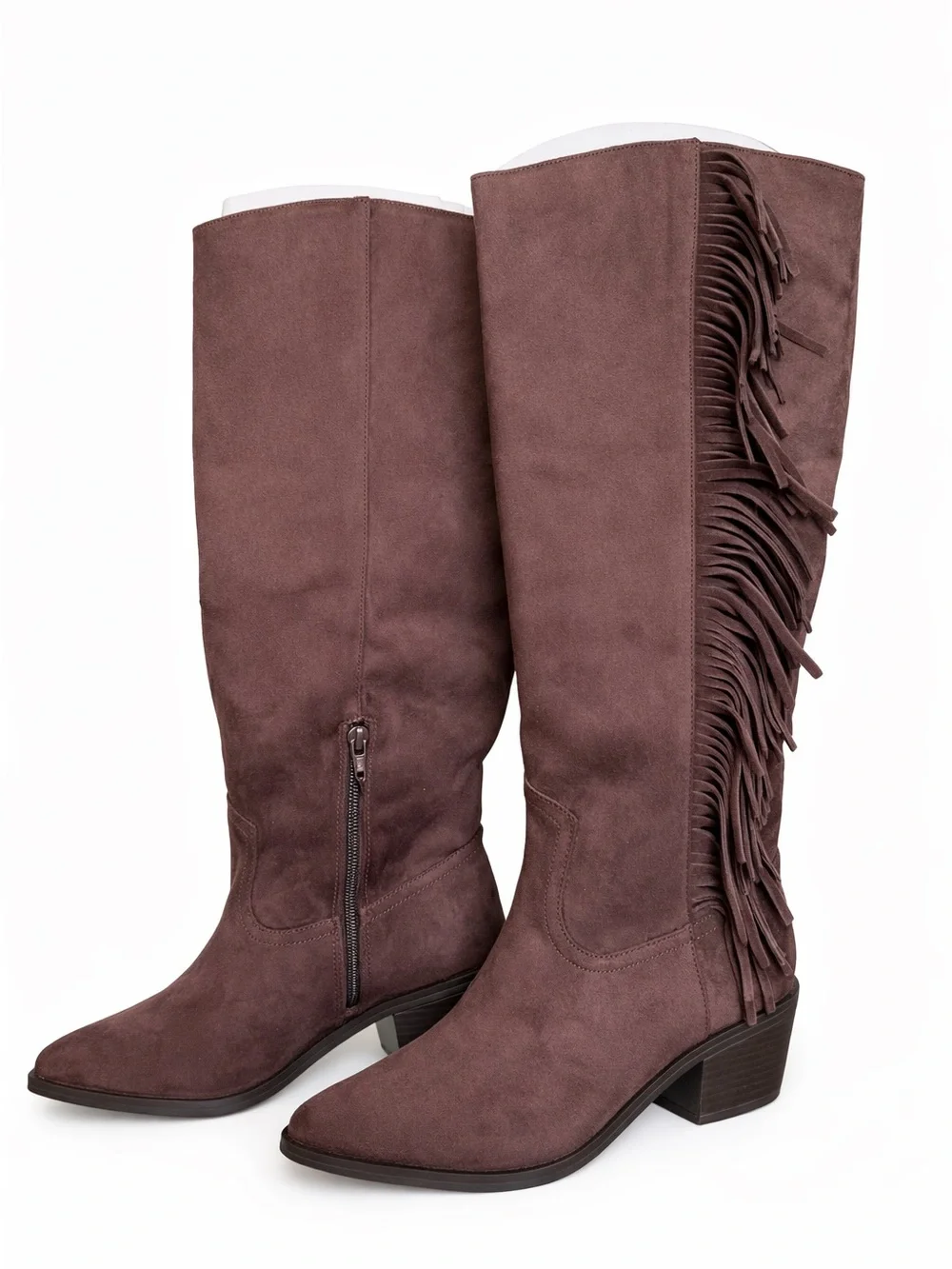 Universal Thread Patsy Tall Fringe Western Boots Brown Size 8.5 Memory Foam